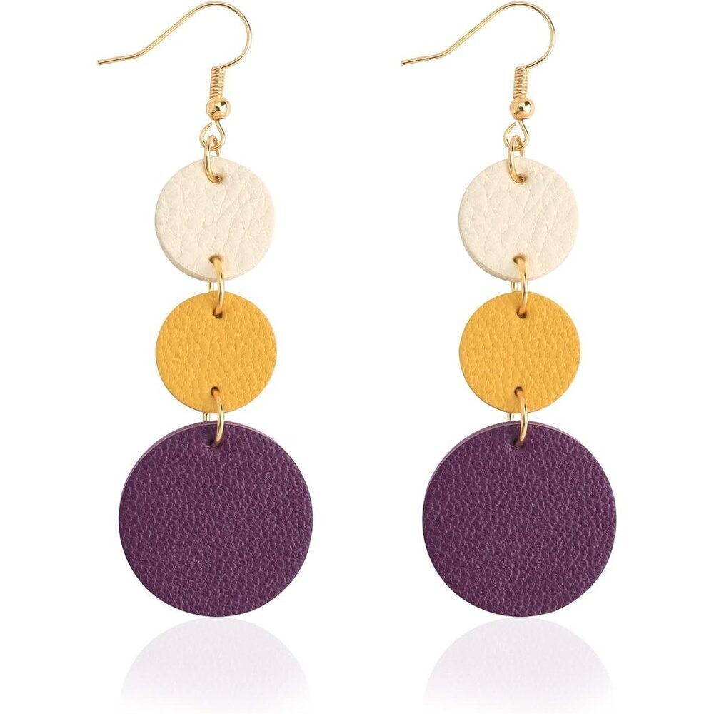 Leather Drop Earrings Women Teardrop Dangle Lightweght Jewelry Gift